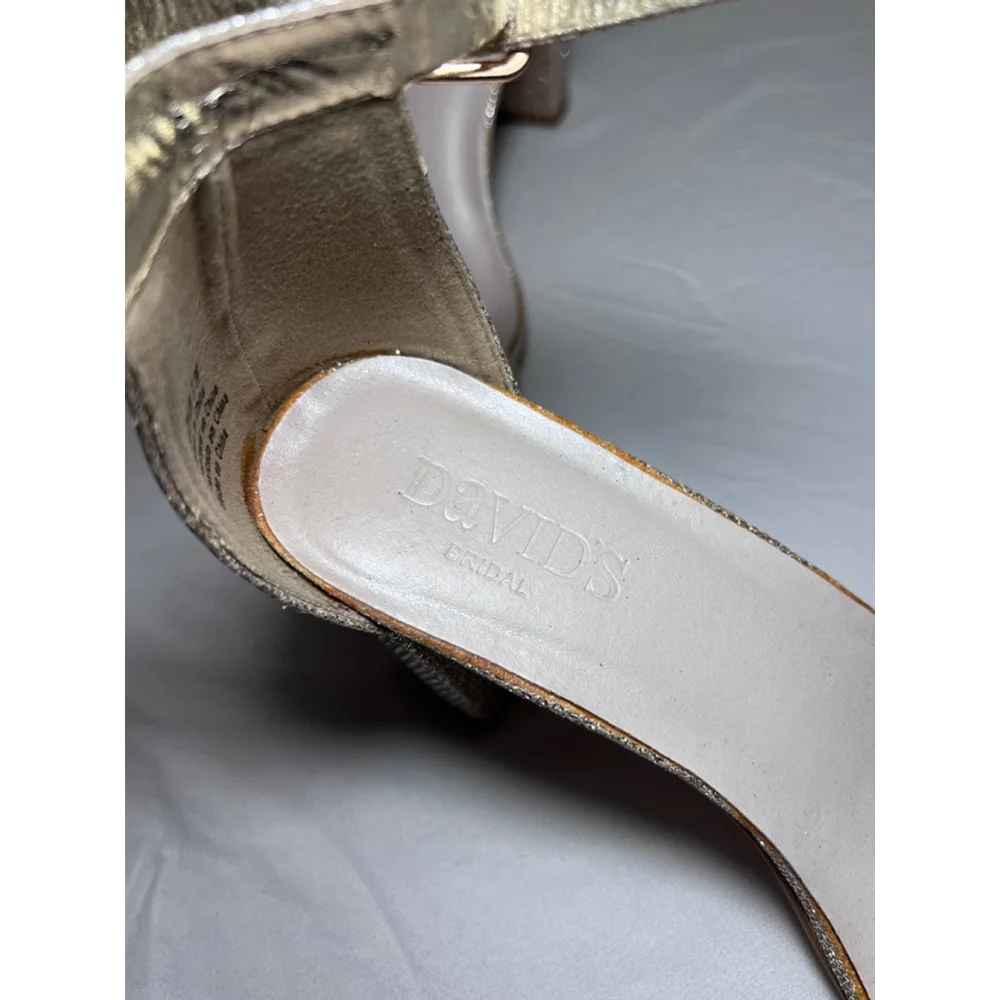 Women's David's Bridal Heels, Size 7W, Gold